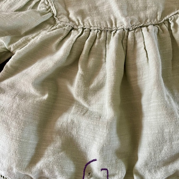 3/$20 Girls Old Navy Eyelet Blouse 3T Sage Mint Green - Picture 4 of 7